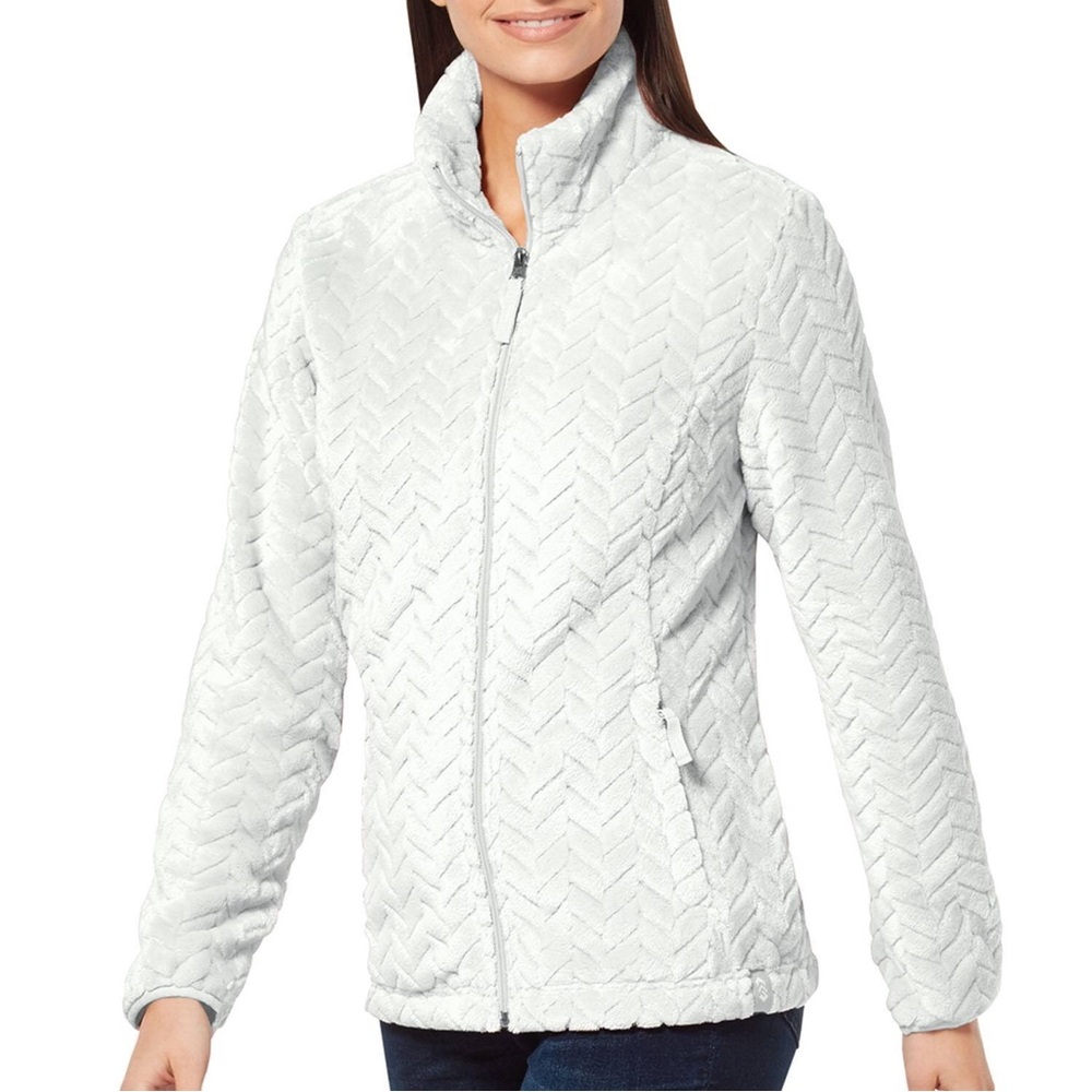 Free Country L.T.D. Womens Full Zip L/S Chevron Butter Pile Faux Fur Jacket - Picture 7 of 8